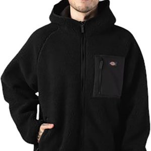Giacche Dickies pile uomo Central High Hooded Black-0