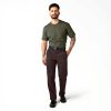 Dickies Pantaloni Uomo Marrone Scuro Tessuto Flex Lavoro