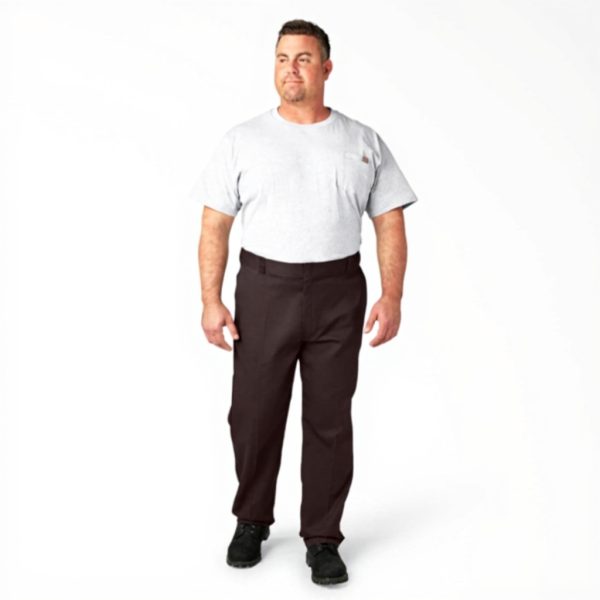Dickies Pantaloni Uomo Marrone Scuro Tessuto Flex Lavoro