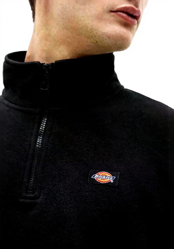 Felpa Dickies Quarter Zip Nero Uomo Materiale Cotone
