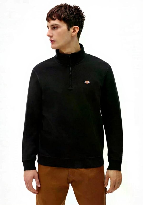 Felpa Dickies Quarter Zip Nero Uomo Materiale Cotone