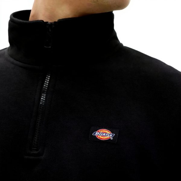 Felpa Dickies Quarter Zip Nero Uomo Materiale Cotone
