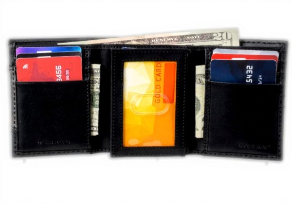 Portafoglio Uomo Dickies Pelle Extra Capacità Trifold Nero