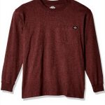 T-shirt Dickies Uomo Maniche Lunghe Cotone Pesante Borgogna