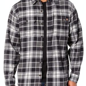 Camicia uomo flanella cotone vestibilità rilassata bottoni-0