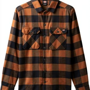 Camicia Dickies Sacramento Uomo Marrone Collo Button Down