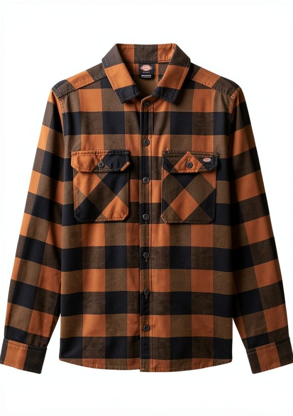 Camicia Dickies Sacramento Uomo Marrone Collo Button Down