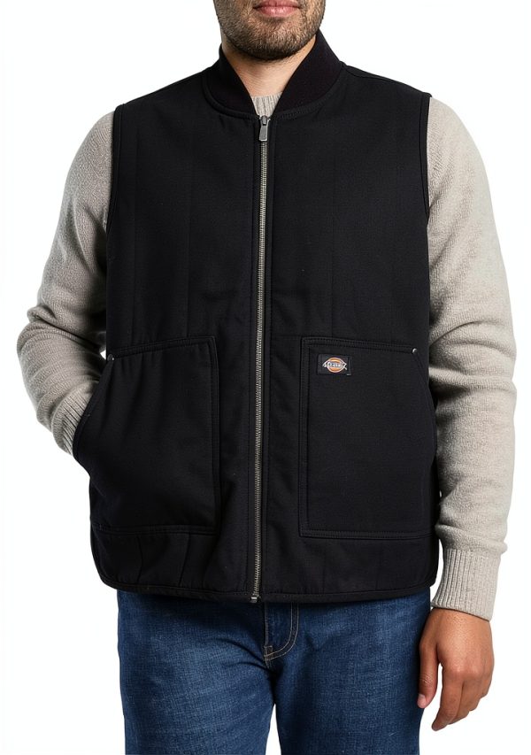 Gilet Uomo Dickies Tela Trapuntata Nero Taglia S