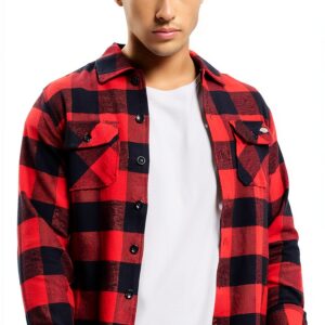Camicia Dickies Uomo Cotone Streetwear Rosso XL-0