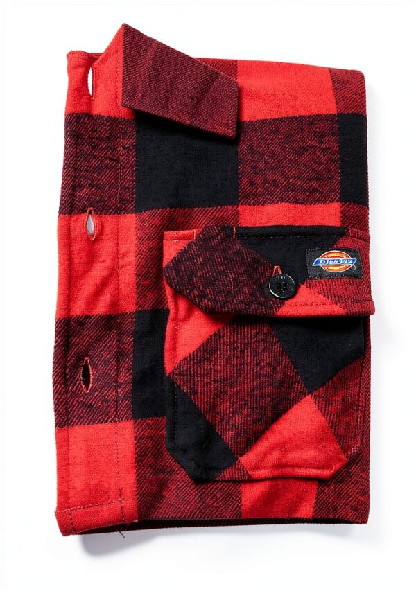 Camicia Dickies Uomo Cotone Streetwear Rosso XL-3