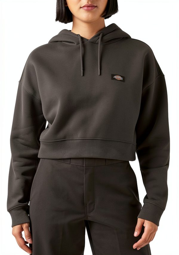 Felpa con cappuccio Dickies donna cotone marrone Oakport