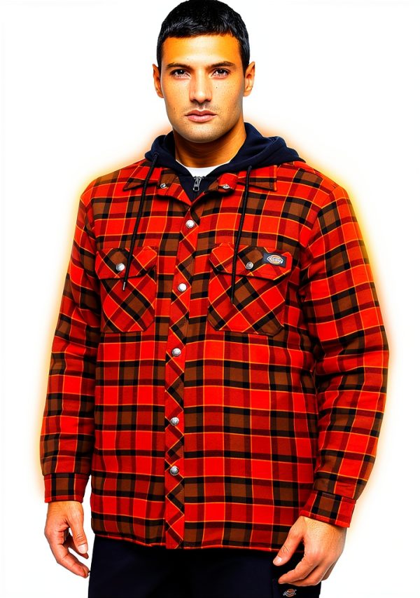 Giacca Dickies flanella cappuccio uomo stile camicia
