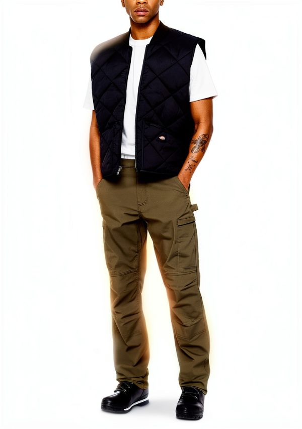 Dickies Mens Diamond Quilted Vest Water Resistant Nylon