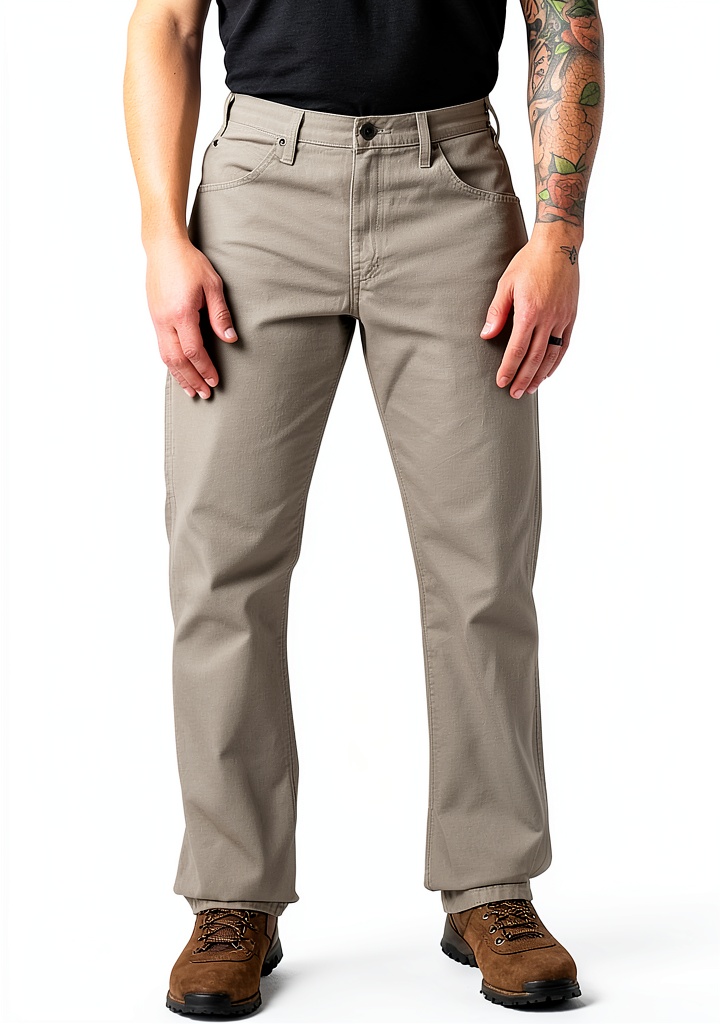Uomo che indossa jeans Dickies in contesto lavorativo con attrezzi
