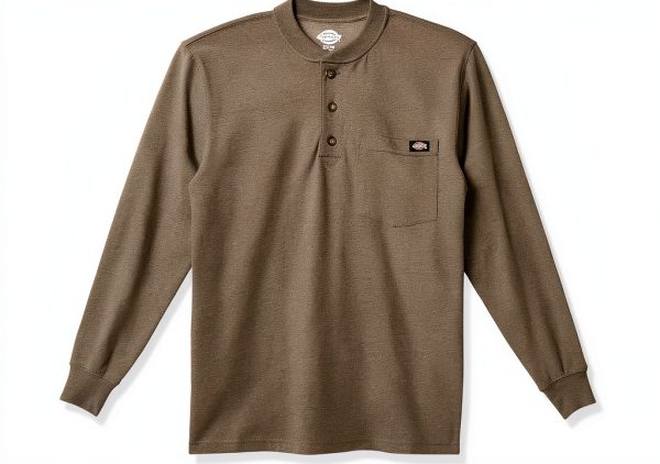 Dickies Henley Pesante Uomo Maglia Jersey Maniche Lunghe