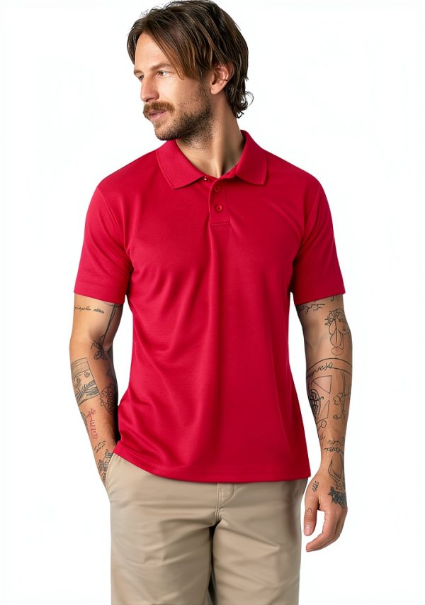 Polo Dickies Uomo Rosso Mela Poliestere Colletto 3 Bottoni