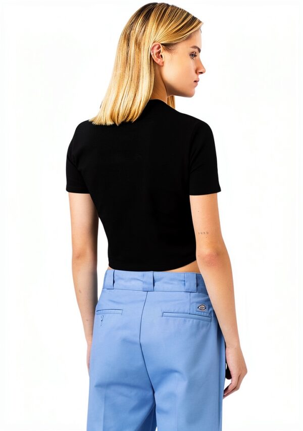 T-shirt Donna Dickies Nero Logo Casual Crop Fit-1