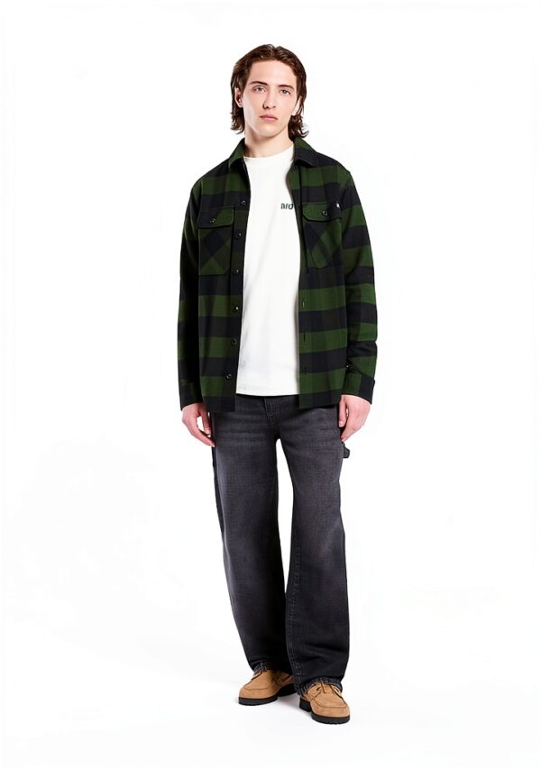 Camicia Dickies Verde Uomo Collo Botton Down-6