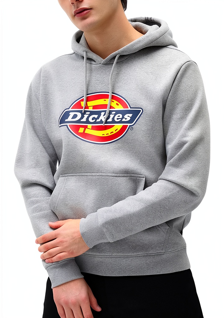 Felpa con cappuccio Dickies Nero su modello maschile