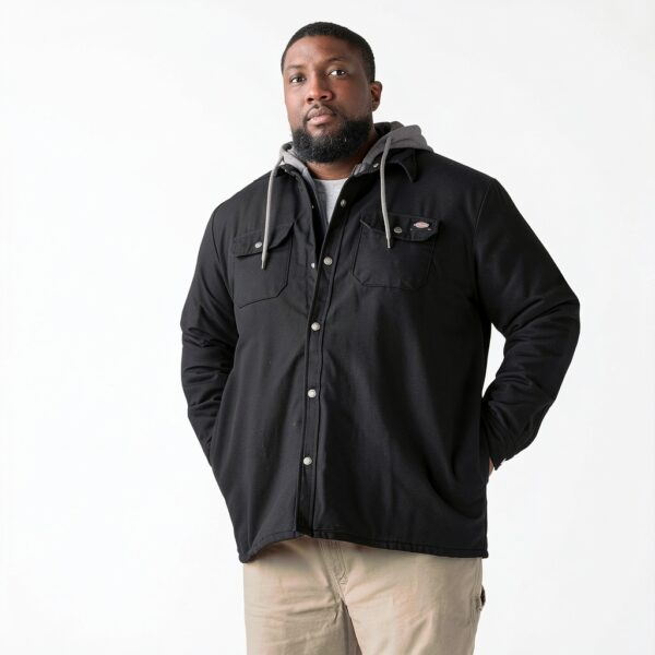 Dickies Fleece con cappuccio Duck Shirt Giacca Uomo Hydroshield Verde-6
