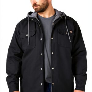 Giacca Dickies in Pile con Cappuccio Hydroshield e Nero Uomo-0