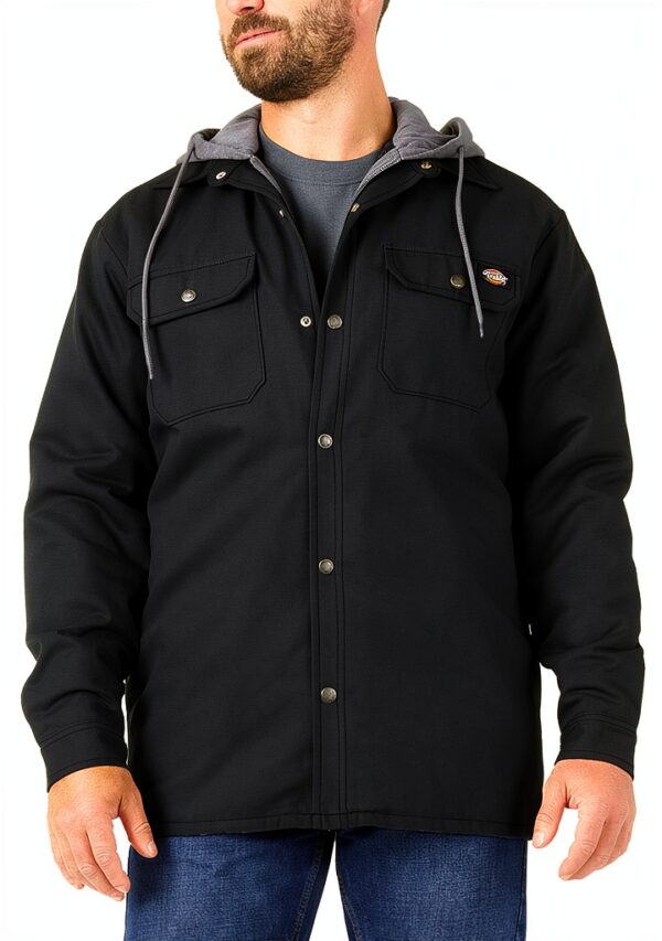 Dickies Fleece con cappuccio Duck Shirt Giacca Uomo Hydroshield Verde-1