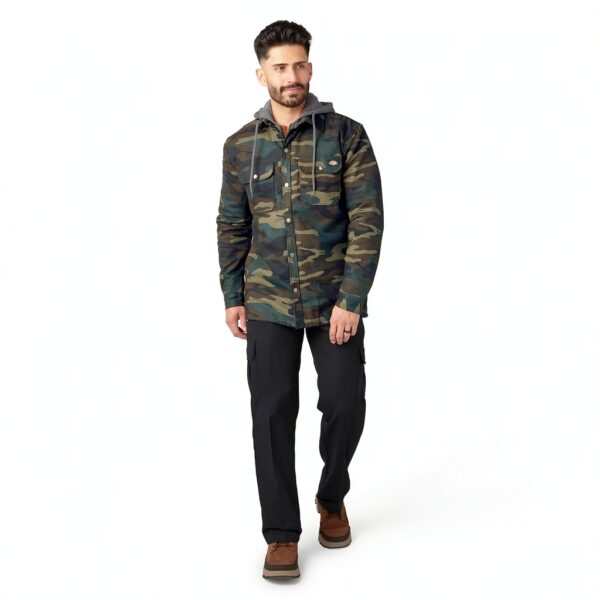 Giacca Dickies Fleece con Cappuccio Hydroshield Uomo – Verde Camo M-4