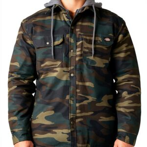 Giacca Dickies Fleece con Cappuccio Hydroshield Uomo – Verde Camo M-0