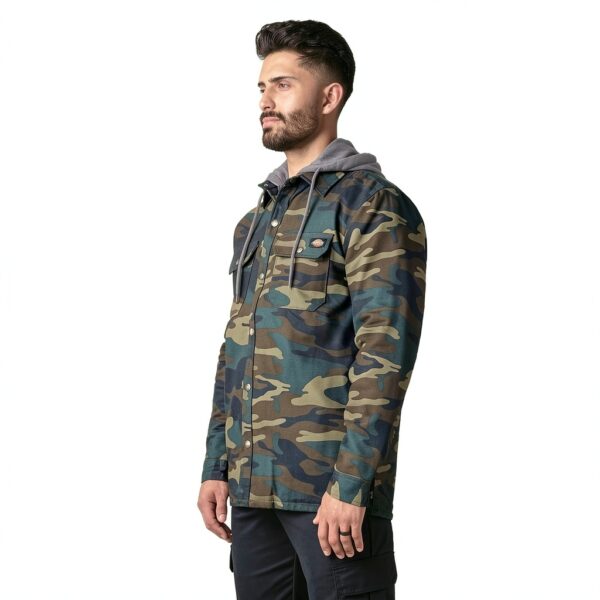 Giacca Dickies Fleece con Cappuccio Hydroshield Uomo – Verde Camo M-3