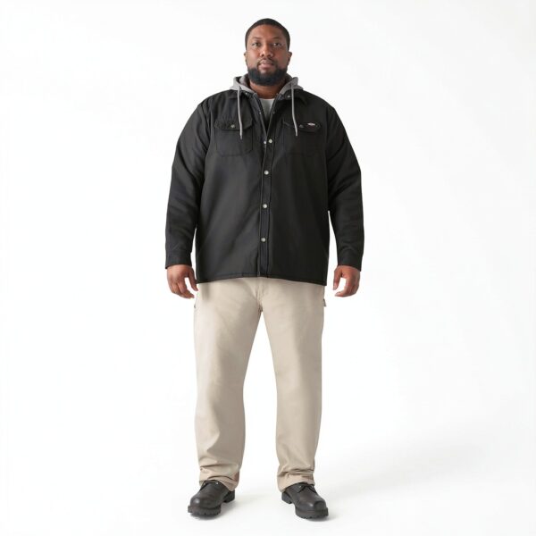Dickies Fleece con cappuccio Duck Shirt Giacca Uomo Hydroshield Verde-7