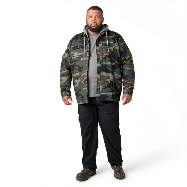 Giacca Dickies Fleece con Cappuccio Hydroshield Uomo – Verde Camo M-5